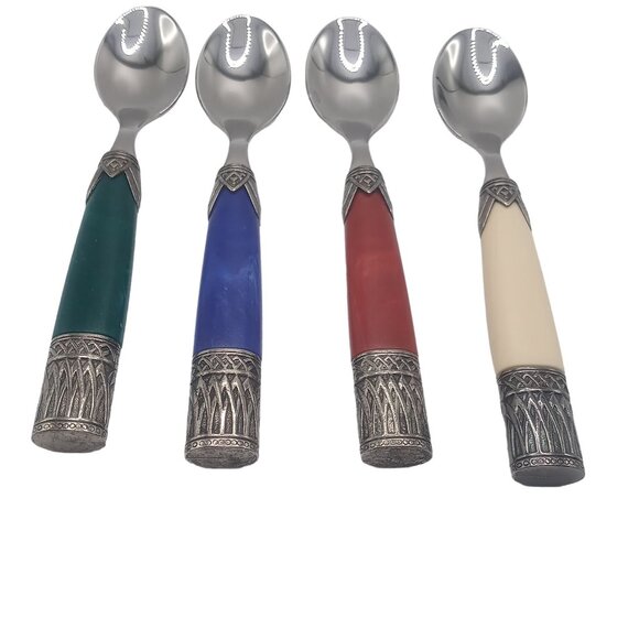 Reproduction Antique European 4-Piece Spoon Flatware Spreaders Collection Set - Picture 3 of 12